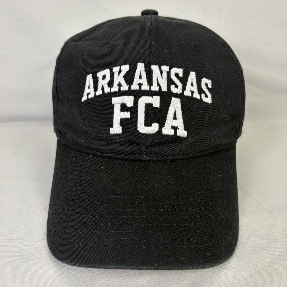 Outdoor Cap Hat Arkansas FCA Unisex OSFM Black Embroidered Strapback